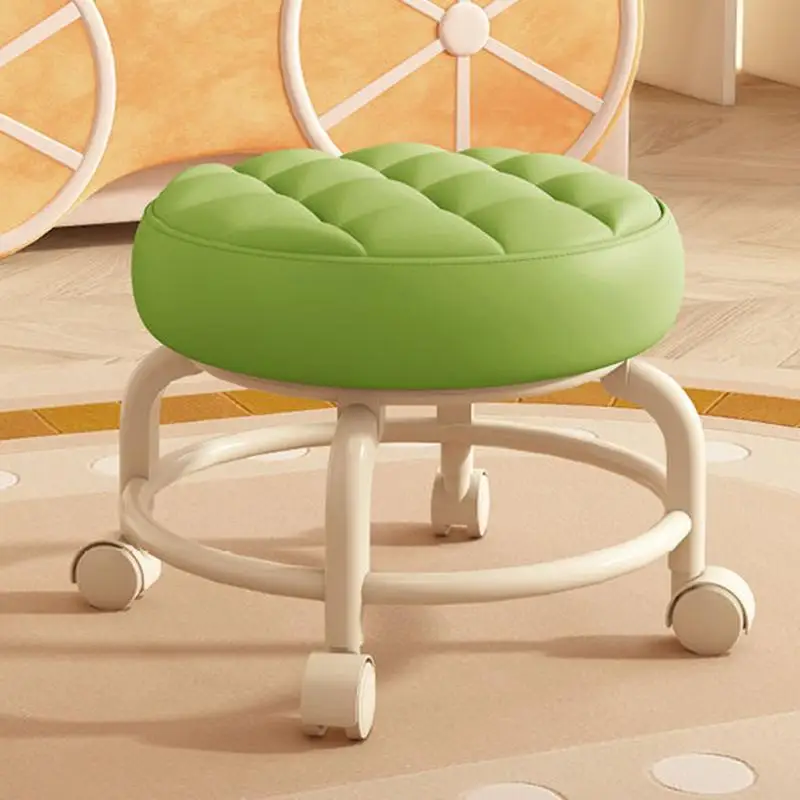 

Rotating Stool Chair Household Pulley Low Stool Multi-functional Children Walking Round Stool 360 Degree Rotation With Wheel