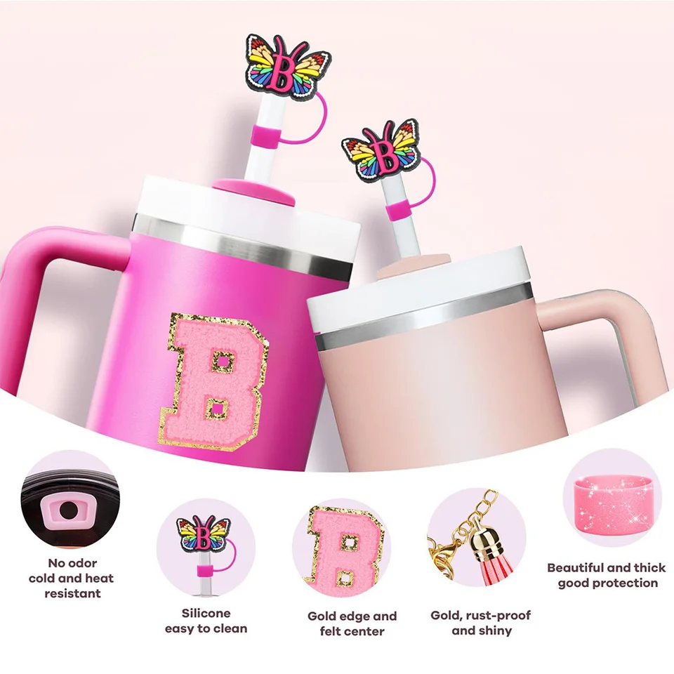 LEISENOR Stanley - Set di accessori per tazze, con manico per bottiglia d' acqua, copertura per cannuccia