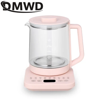 DMWD 다기능 전기 주전자, 유리 건강 냄비, 스튜 죽, 슬로우 쿠커 히터, 온수 가열, 단열 주전자, 1.5L