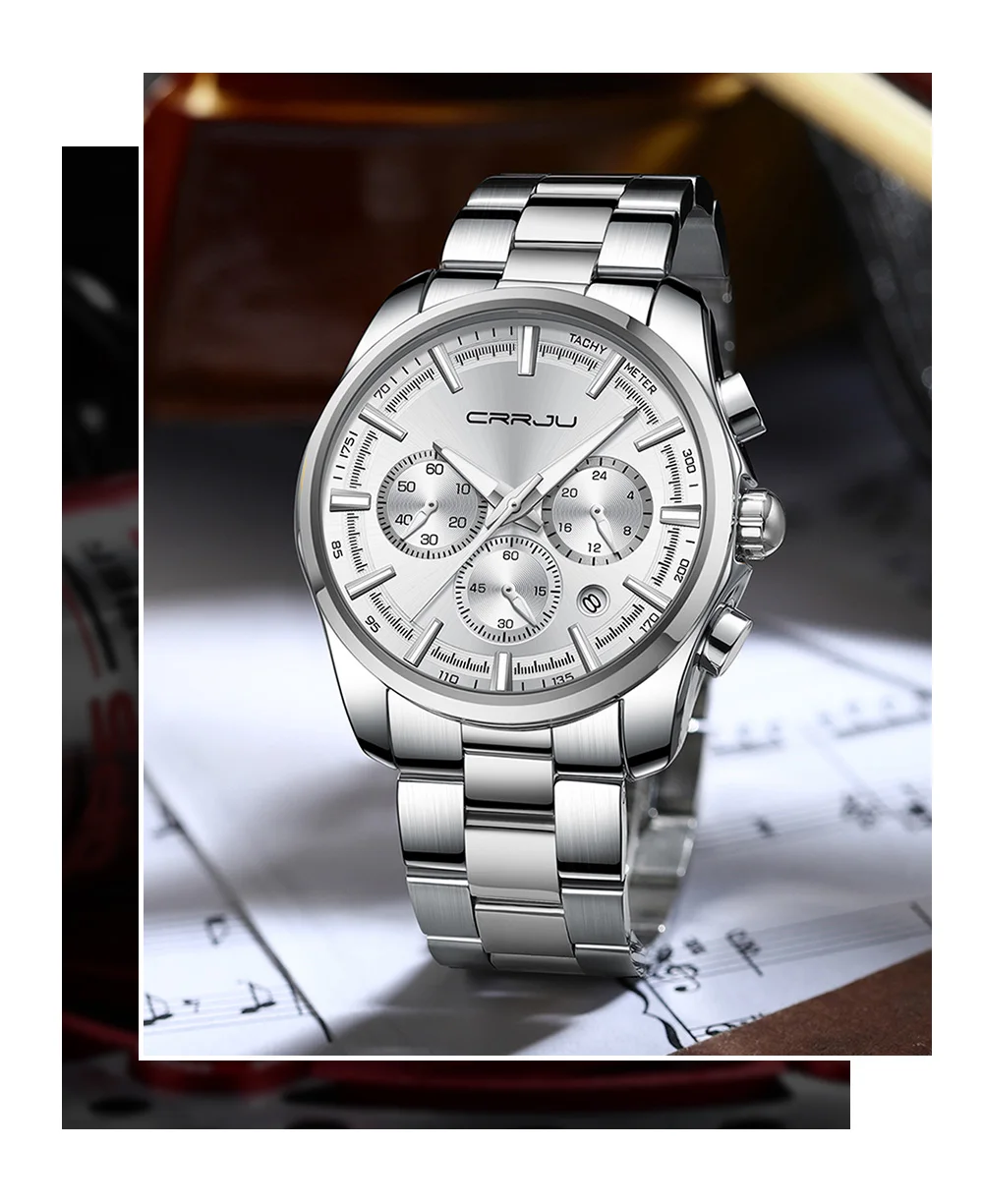 Reloj deportivo multifunción de acero inoxidable para hombre, de cuarzo, con manecillas luminosas._voghion.com