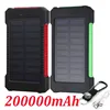 20000mAh Outdoor Large Capacity Portable Solar Waterproof Power Bank Super Fast Charging Portable Flashlight for IOS Andriod