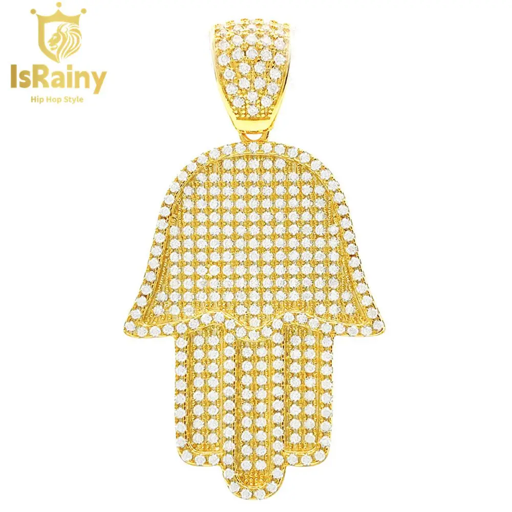 

IsRainy Hip Hop Rock 100% 925 Sterling Silver VVS D Color Real GRA Moissanite Full Diamonds Pendant Fine Jewelry Wholesale