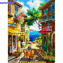 

GATYZTORY Street City Landscape Painting By Numbers Pictures Gift Kits HandPainted Drawing Canvas Home Decoration