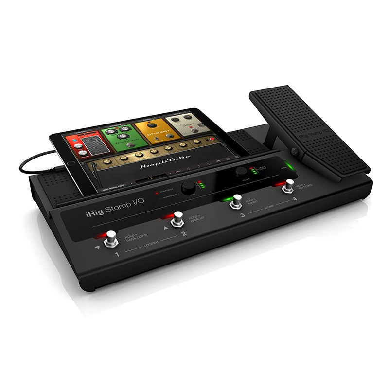 IK iRing Stomp I/O 일렉트릭 기타 베이스 통합 페달 이펙터, MIDI 컨트롤러, 사운드 카드 내장