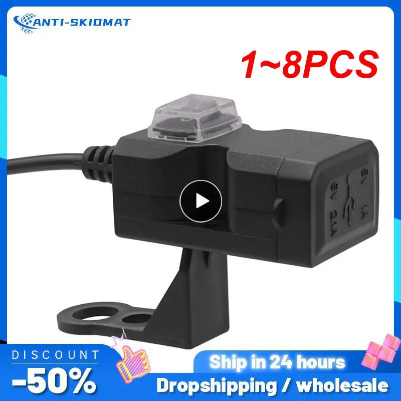 

1~8PCS Dual USB Motorbike Motorcycle Handlebar Charger Adapter Waterproof Power Supply Socket for
