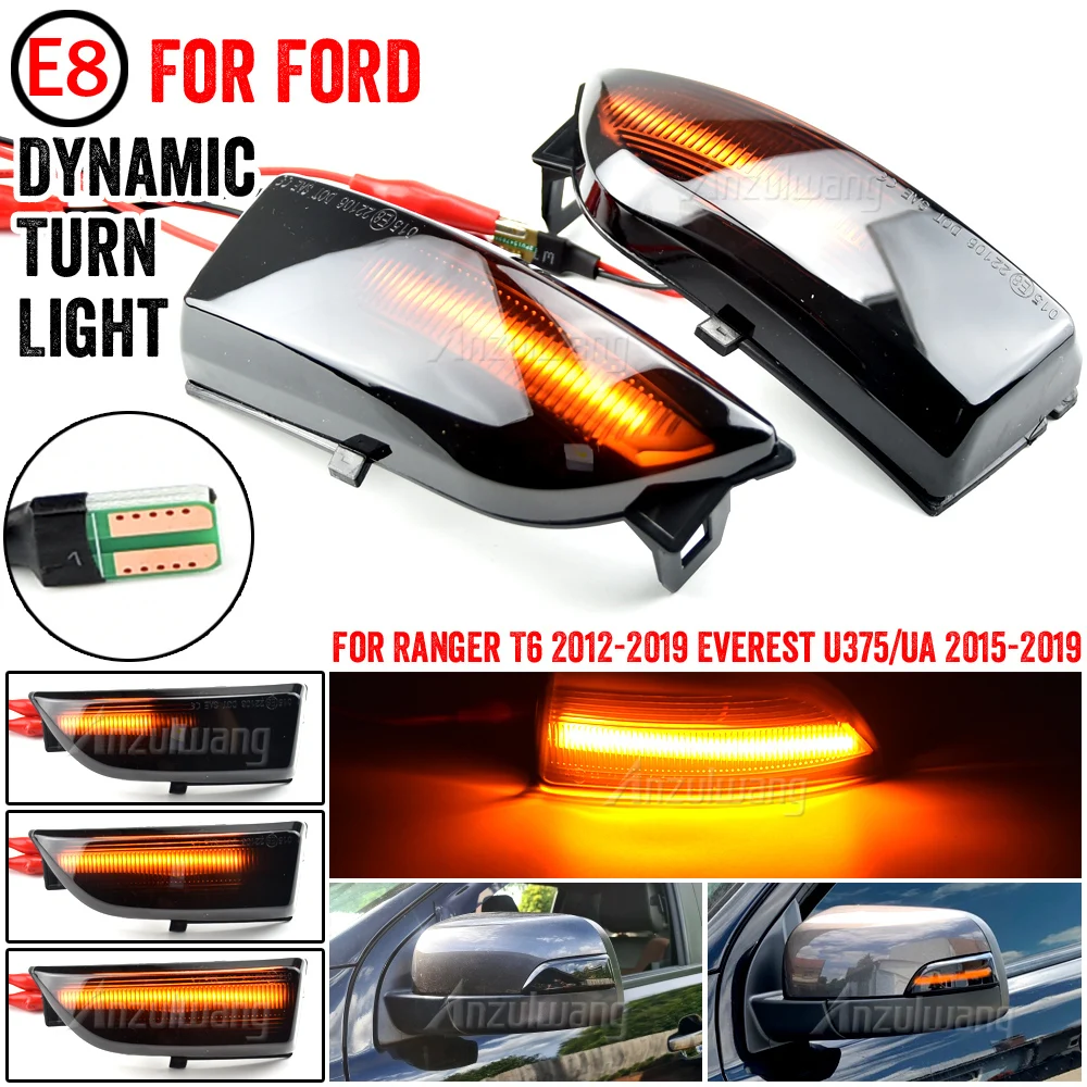 

2Piece Sequential Flasher Lamp LED Dynamic Turn Signal Light For Ford Everest Ranger T6 Raptor Wildtrak Blinker Indicator