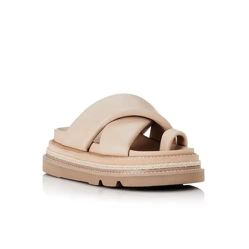 Summer new women's shoes Ken bean with slippers wear fashion drag thick soles large size sandals