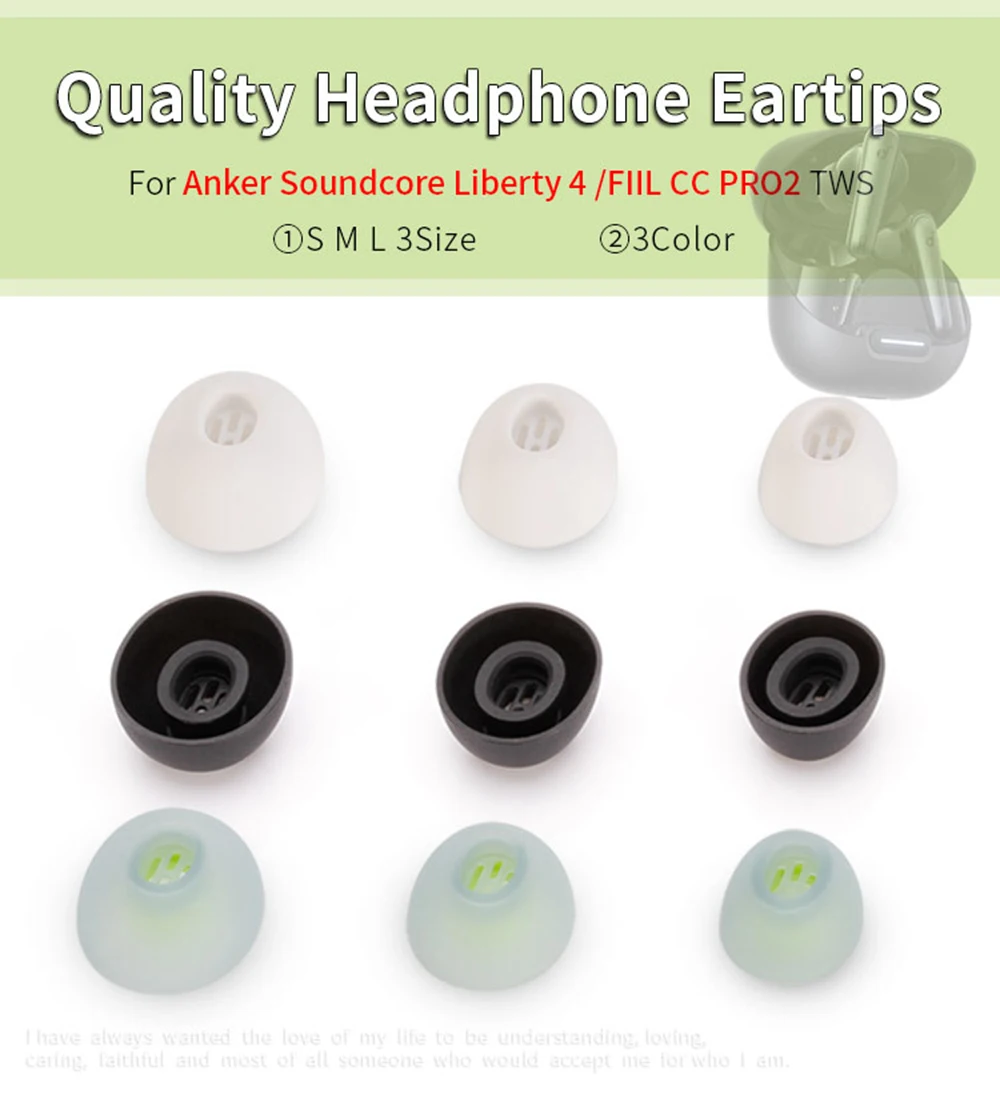 6Pcs Silicone Ear Tips for Anker Soundcore Liberty 4 Earbuds Eartips for FIIL CC PRO2 TWS Tips headphones Earplugs