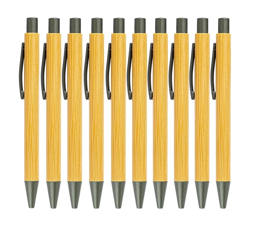 20-100Pcs 대나무 펜 맞춤형 볼펜 편지지 파티 사무용품 맞춤형 조각 텍스트 비즈니스 세례 선물