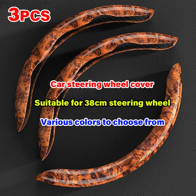 1Pair Car Steering Wheel Covers Booster Micro Fiber Leather Auto Interior Decorative Accessories Universal Carbon Fiber Looking