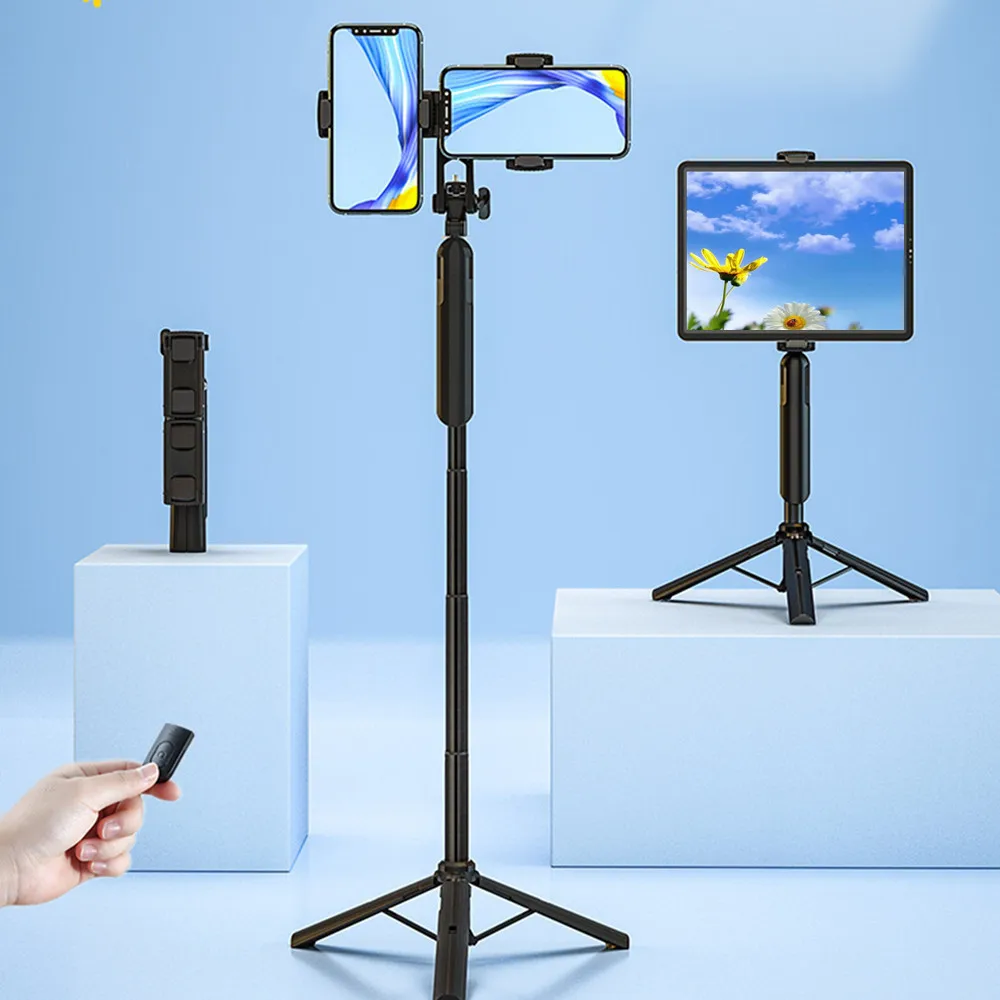 

New Bluetooth Selfie Stick Tripod for Tablet Mobile Phone Foldable Aluminum alloy Tripod Stand Tripode for Gopro SLR camera