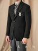 Mr. Lu San Gentry Black IVY Badge Slim-fit Suit Thick Winter Warm Commuter Fashion Blazer 3