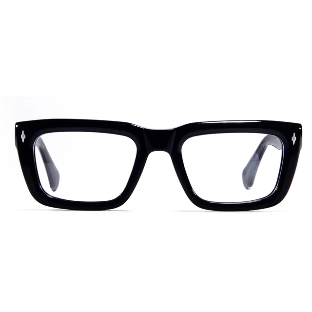 JM Mage Design 두꺼운 프레임 안경 남성 여성 Clear Crystal Acetate Oversized Square Eyeglasses