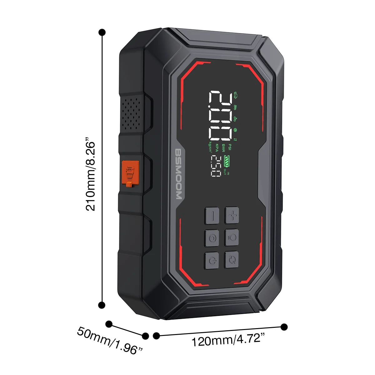 1000A/1500A PEAK Starthilfegerät mit Luftkompressor, Auto-Batterie-Booster, 150PSI Luftpumpe, tragbare Powerbank, Reifenfüller – Detail 9