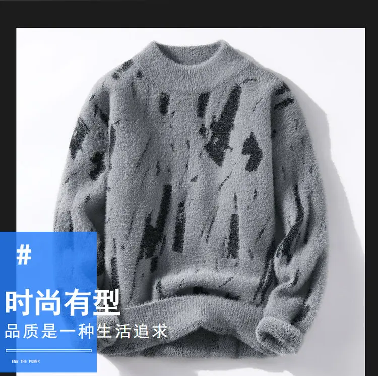 Description Picture 3 of itemBrand Clothing High Quality Fashion Sweaters/Male Loose Casual Knitted Pullover/Man Casual Round Neck Sweaters M-3XL