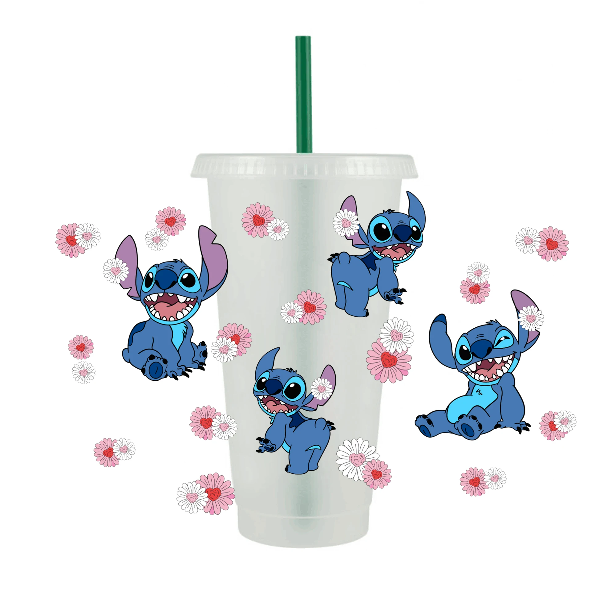 Autocollants dessin animé Disney Lilo et Stitch UV DTF, décoration de tasse  en verre, autocollant étanche pour ordinateur portable moto voiture, pour  enfants - AliExpress