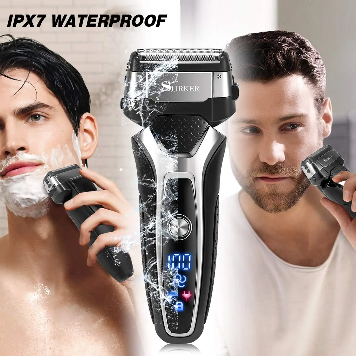 Electric Shaver Electric Razor Rotary Shaver Electrical Rotary Shaver Cordless Shaver Wet Dry Rechargeable Electric Shaver For Men