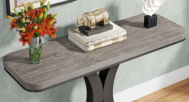 grey console table
