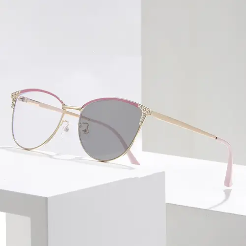 New Trend Cat Eye Photochromic Glasses Fashionable Diamond Cut Myopia Glasses Women Men Luxury Color Changing Eyewear 0-1.0-4.0 - Image 3