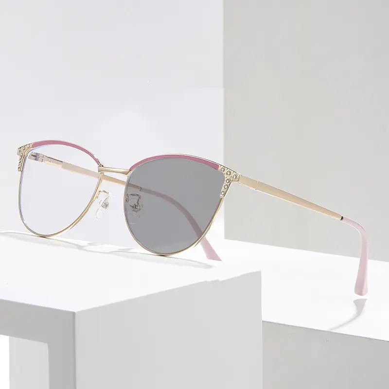 New Trend Cat Eye Photochromic Glasses Fashionable Diamond Cut Myopia Glasses Women Men Luxury Color Changing Eyewear 0-1.0-4.0 - Image 3