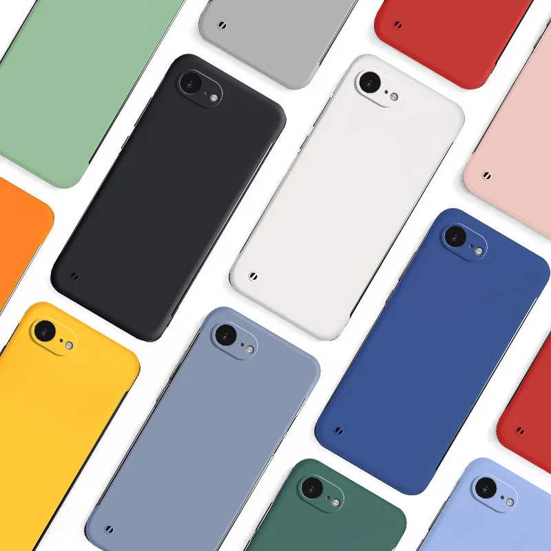 Candy Color Frameless Hard PC Shockproof Matte Rimless Ultra Thin Back Case