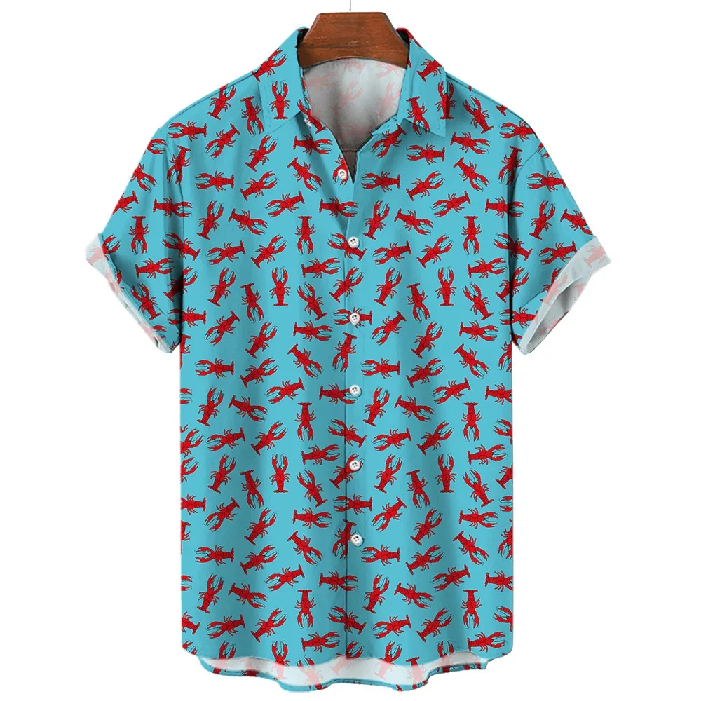 

Hawaiian Male Shirt Summer Fashion Striped Sexy Printed Shirts for Male Casual Tee T-Shirt Men Clothing Oversized Camisa Tops
