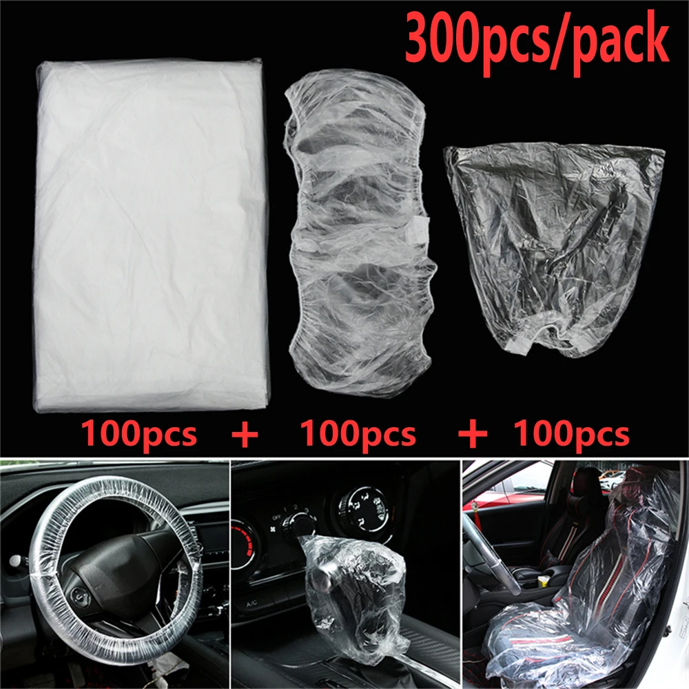300Pcs Universal Disposable Steering Wheel Covers Elastic Plastic Anti