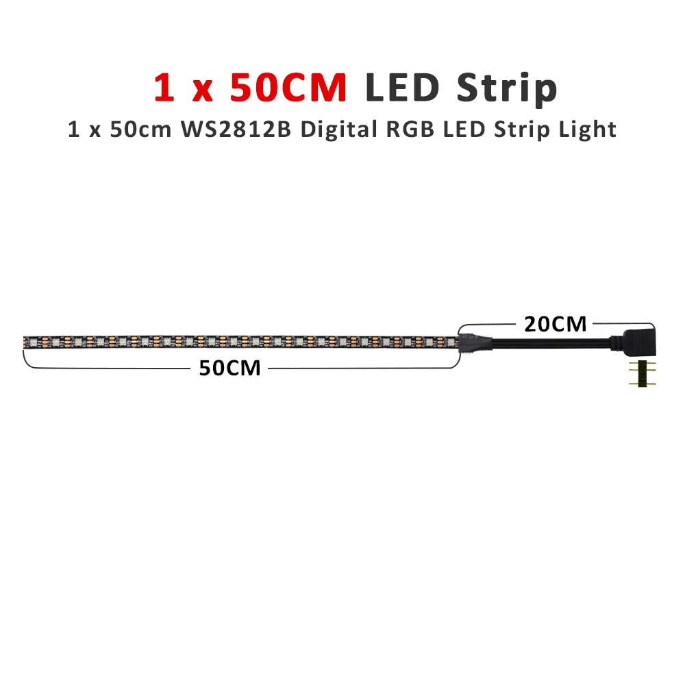 ตัวเลือกสินค้า แถบไฟ LED ARGB ปรับสีได้ ตกแต่ง PC
