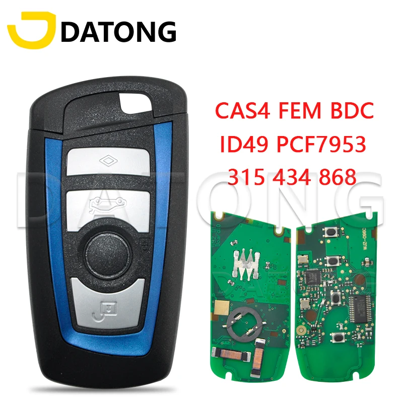 

Datong World Car Remote Control Key For BMW 3 5 7 Series CAS4 CAS4+FEM/BDC ID49 PCF7953P 315/434/868MHz Keyless Promixity Card