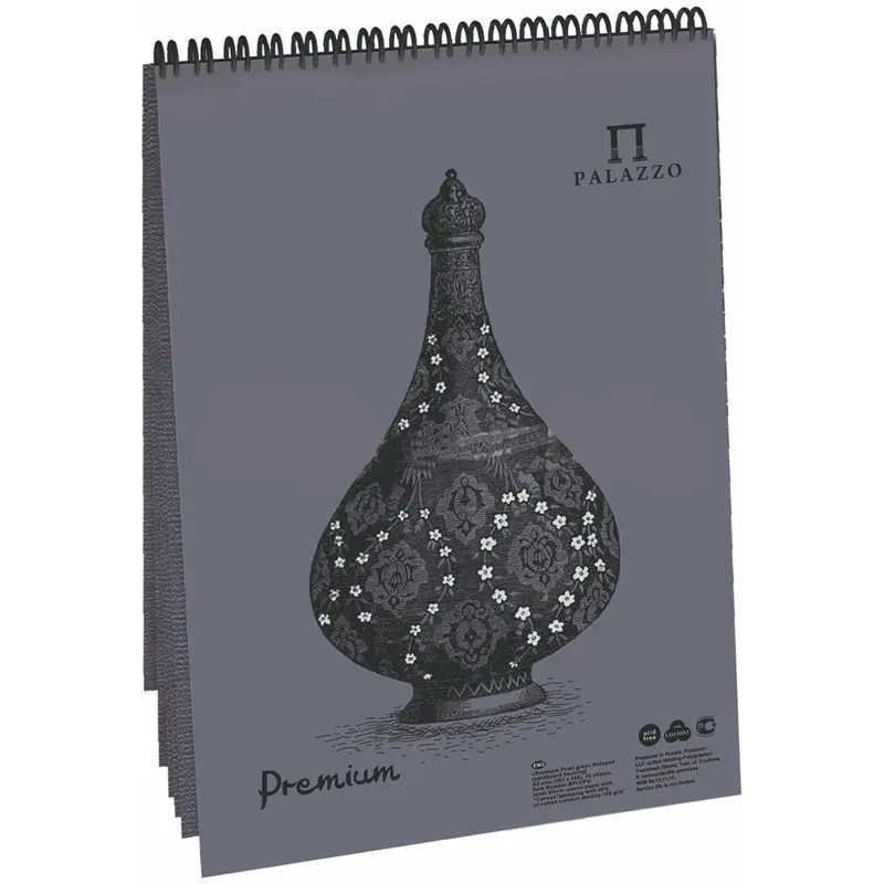 Notepad for pastels 30L. A4 on the comb Lily holding &quotpearl gray&quot gray pearls 160g/m2 &quotcanvas&quot | Канцтовары для