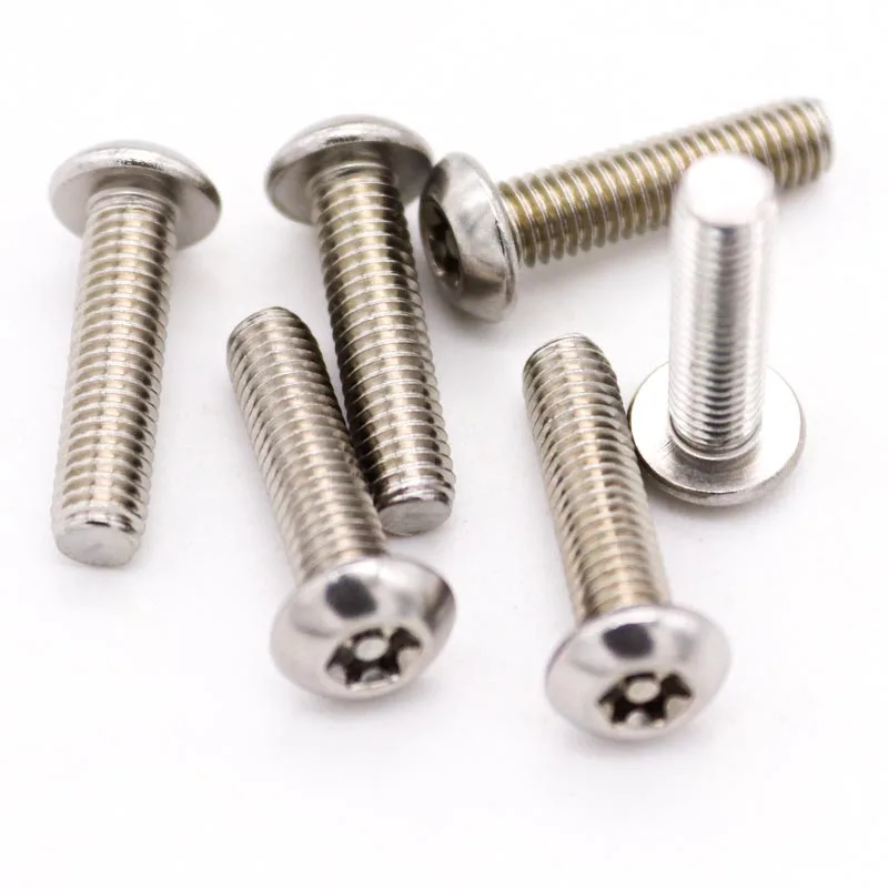 M2 M2.5 M3 M4 M5 M6 M8 M10 M12 304 A2-70 Stainless Steel Six Lobe Torx Button Round Head with Pin Anti-theft Security Bolt Screw