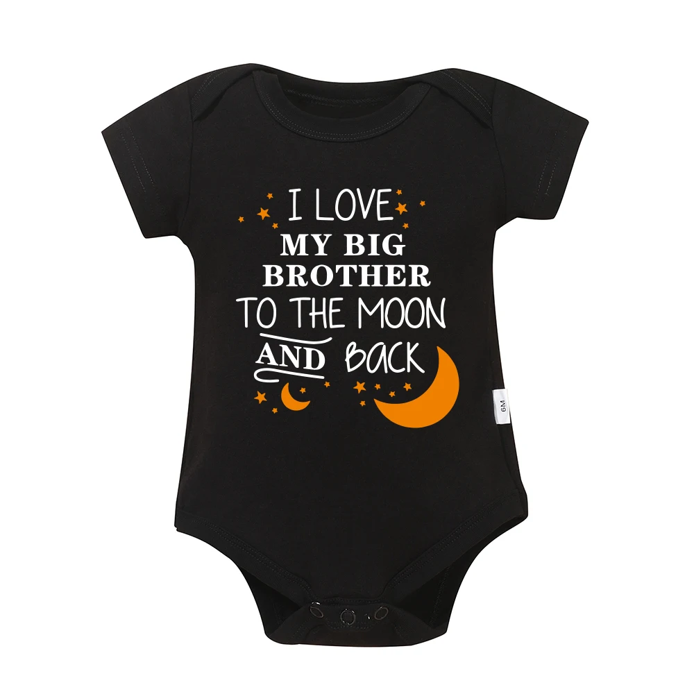 I LOVE MY BIG Brothers Baby Boys and Girls Cotton Clothes Onesie American Style Harajuku Street Casual Toddler Bodysuit Soft 3