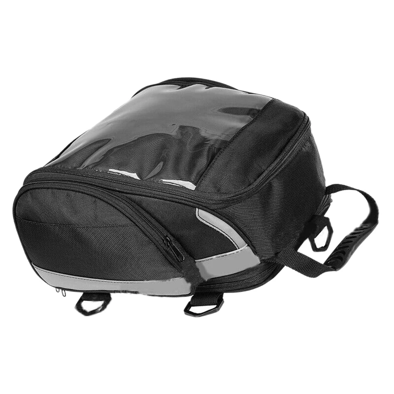 Motorcycle Tail Bag Oil Fuel Tank Bag Saddle Bag Phone Holder Storage Rear Seat Kit Sport Travel Luggage Helmet Holder
