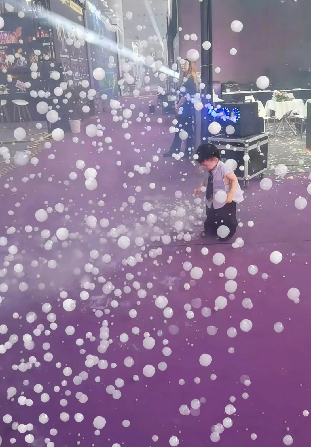Stage LED Disco Light 1500W Fog Bubble Machine Smoke Bubble Machine Remote Contr