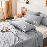 Washed Cotton Flat Bed Sheet Solid Bed Cover Single Double Queen King Size Bedsheet Linens Soft Bedspread (Pillowcase Can Order) 2