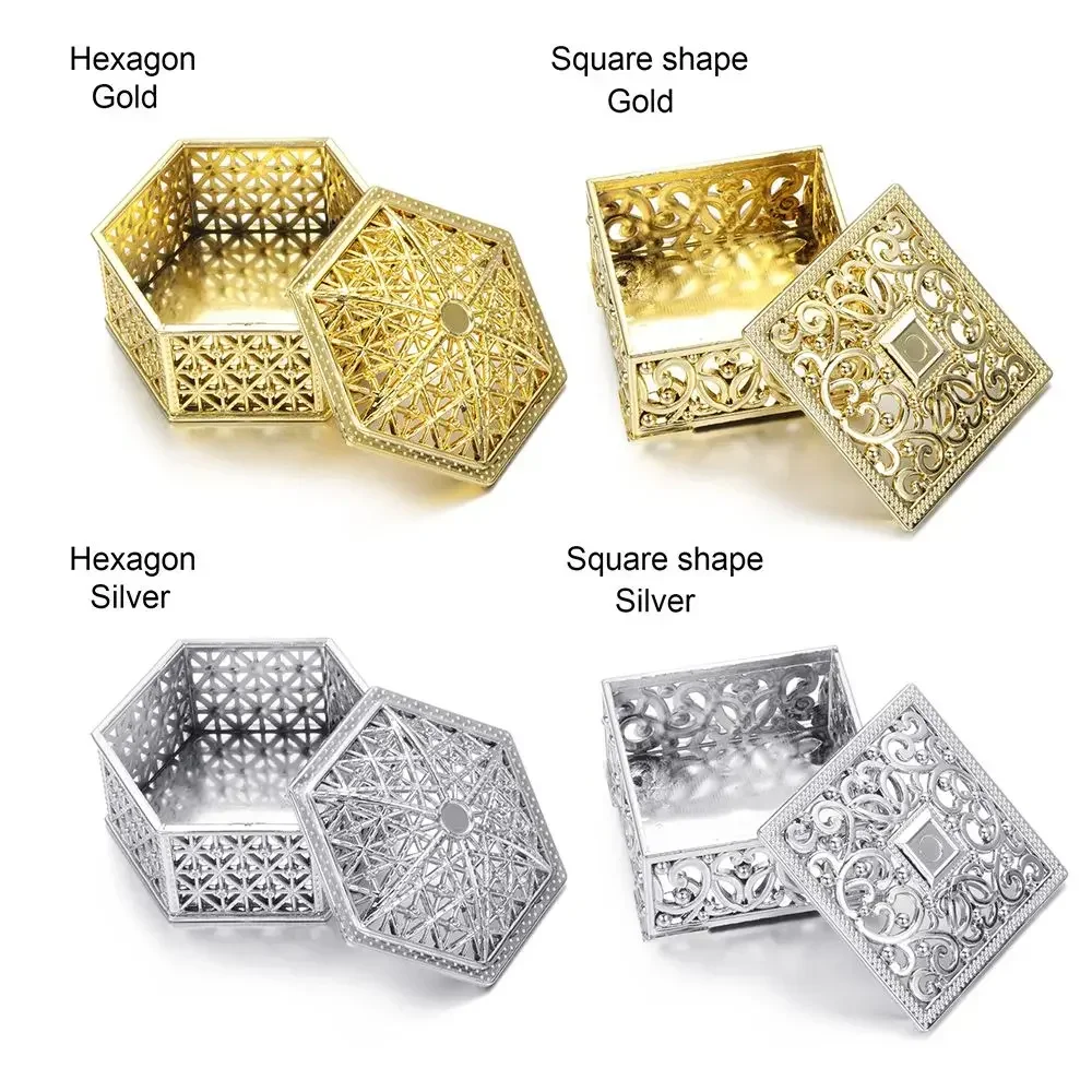 Plastic Retro Hollow Gold Foil Candy Box Chocolate Gift Treat Boxes Jewelry Storage Wedding Favor Box Party Favor Souvenir jewelry storage bags gift boxes