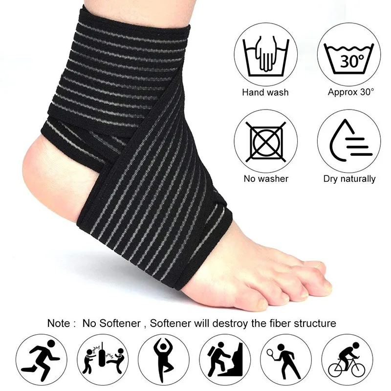 Sports Strain Wraps Ankle Support Pad Protection Ankle Bandage Guard Bandages Elastic Gym Protection Foot Wraps