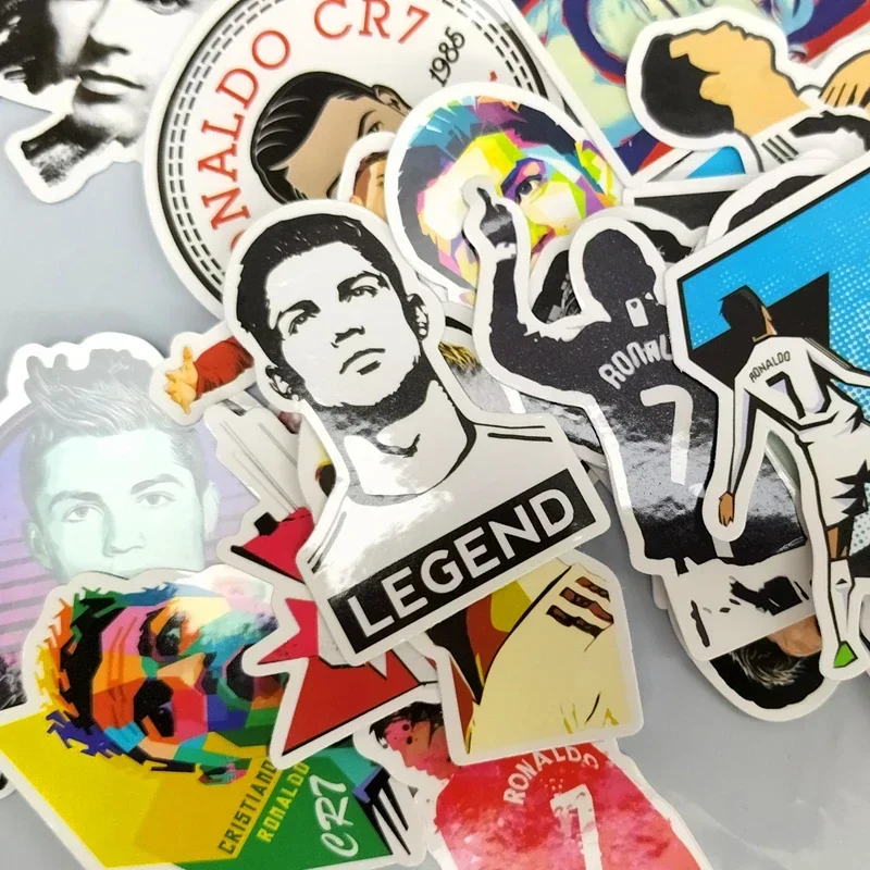 Wall Stickers Real Nice Fan Club Bar Room Decor Wall Stickers Cristiano Ronaldo Football Star Madrid Waterproof 50Pcs No Repeat