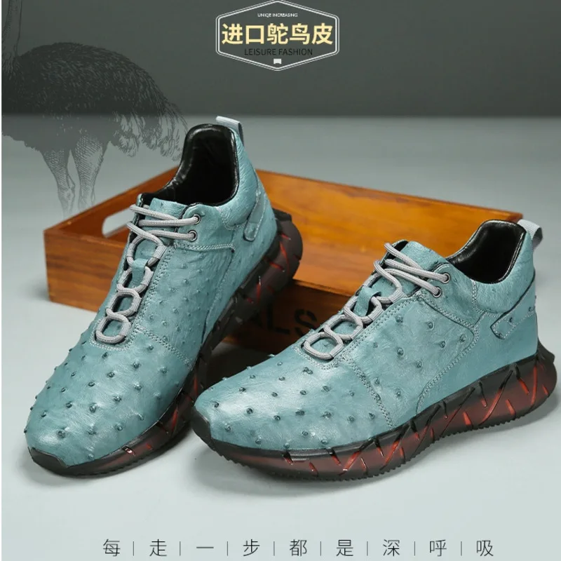 New High Ostrich Fashionable Soft Soled Sports Leather Suede Trendy Men's Boat Shoes Casual Comfortable Oxford Shoes Loafers