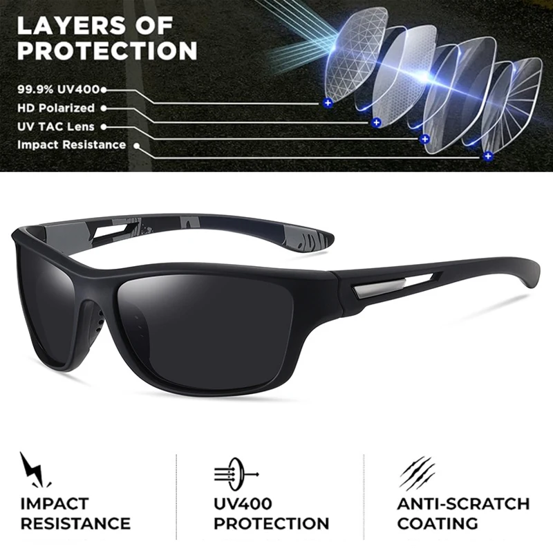 Description Picture 4 of itemSports Polarized Sunglasses Fashion UV400 Eyewear for Driving Fishing Hiking Running Cycling Men Women Unisex Outdoor Glasses