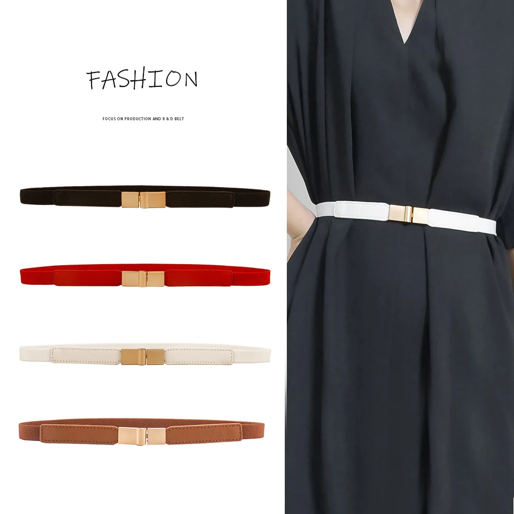 65cm Female Fashion Thin Elastic Stretch Waistband Crystal Bow Belt for Women Cinch Waist Seal Cummerband Clothing Accessories