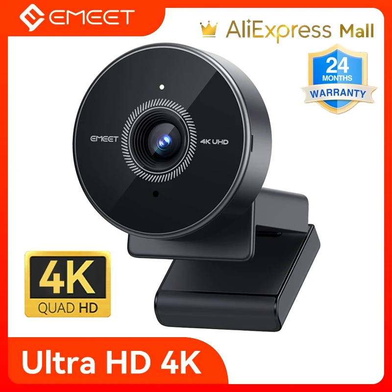 Webcam 4k EMEET Cu00e1mara Web Piko+ 4K, La Primera Cu00e1mara Web