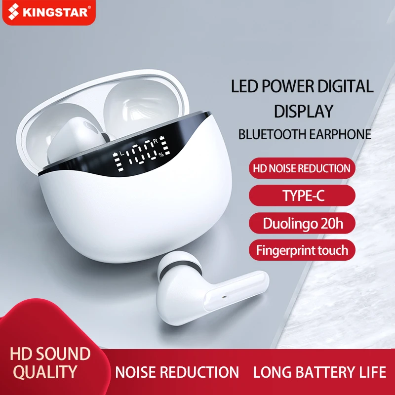 

TWS Wireless Bluetooth 5.1 Earphones Gaming Headset with Mic Charging Box Wireless Earbuds LED Display Touch Sports Headphones