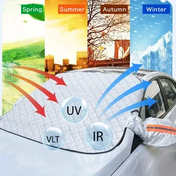 Car Windshield Snow Shield Cover Sun Protection Front Window Frost Sunshade Waterproof Shade Sunshield Suv Sedan Winter Summer 1