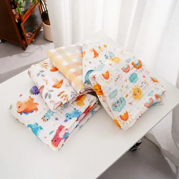Coperte in mussola di cotone 100% a 6 strati Elinfant per l'inverno, coperte leggere in garza a bolle per neonati