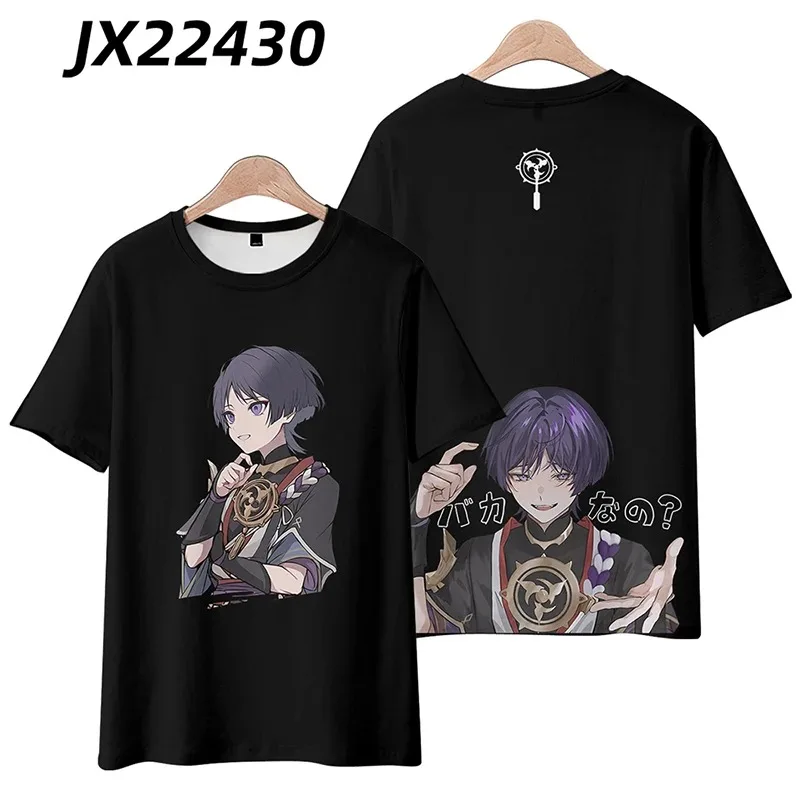 Genshin Impact Wanderer 3D Print T Shirt Women Men Harajuku Tops Scaramouche Kunikuzushi Balladeer Graphic Tees Cosplay Costume