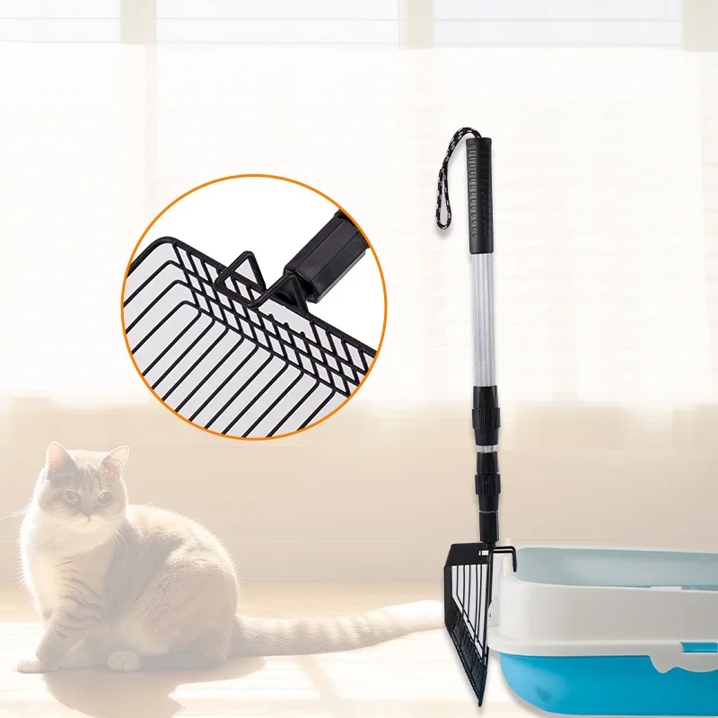 Metal Cat Litter Scoop with Retractable Handle 3