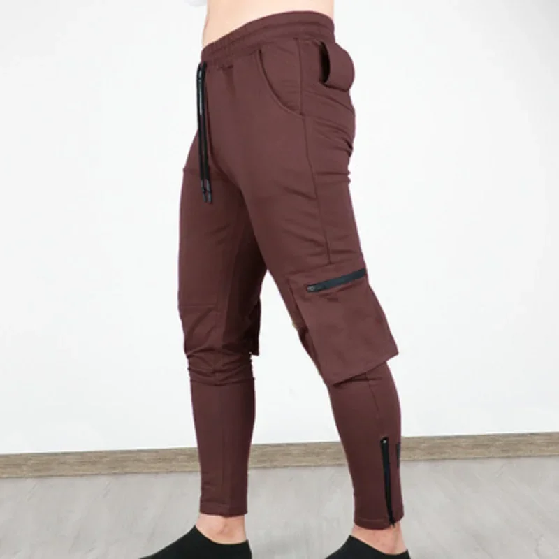 New Autumn/Winter Men's Loose-Fit Sport Casual Trousers Multiple Pockets Cargo Pants Outdoor Fitness Training Quick Dry
