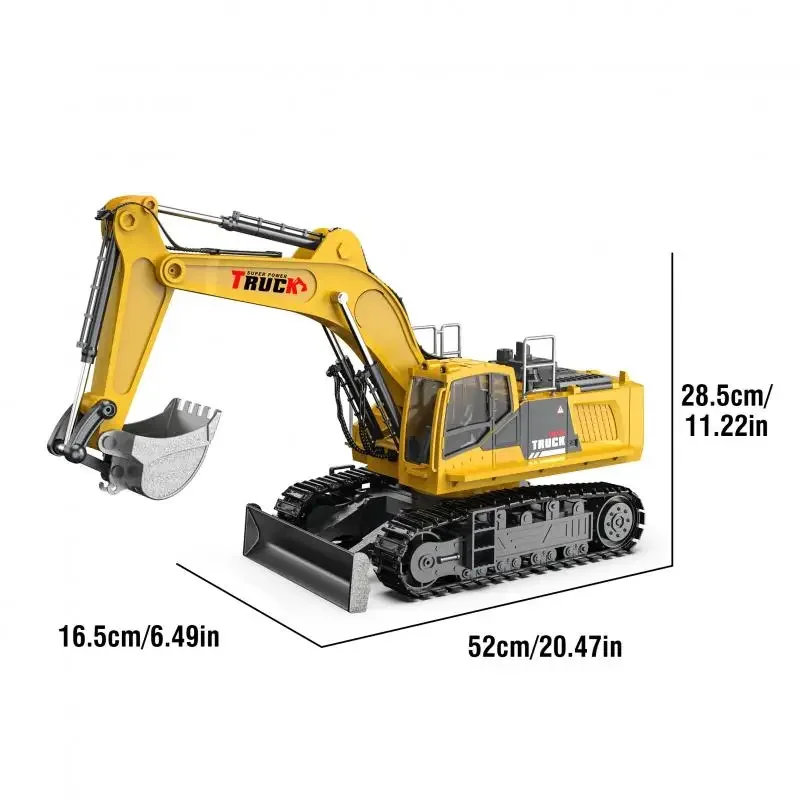 1/18 RC Spray Excavator Truck Alloy 17CH Engineering Vehicle Sound Lighting 680 Degree Rotation Car Kids Toys Boy Birthday Gift 5