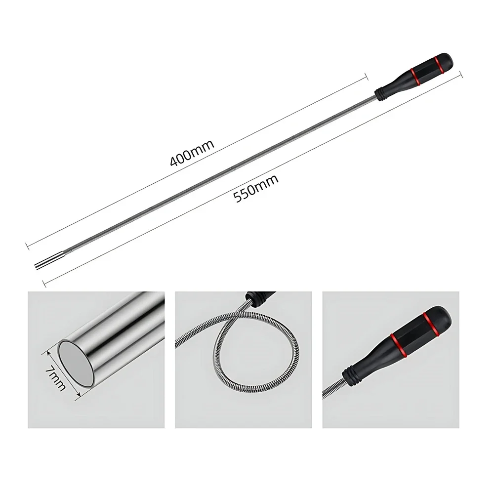 Foldable Magnetic Pickup Tool Metal Flexible Pick Up Tool Suction Bar Magnet Spring Grip Grabber Pick-up Rod Tools